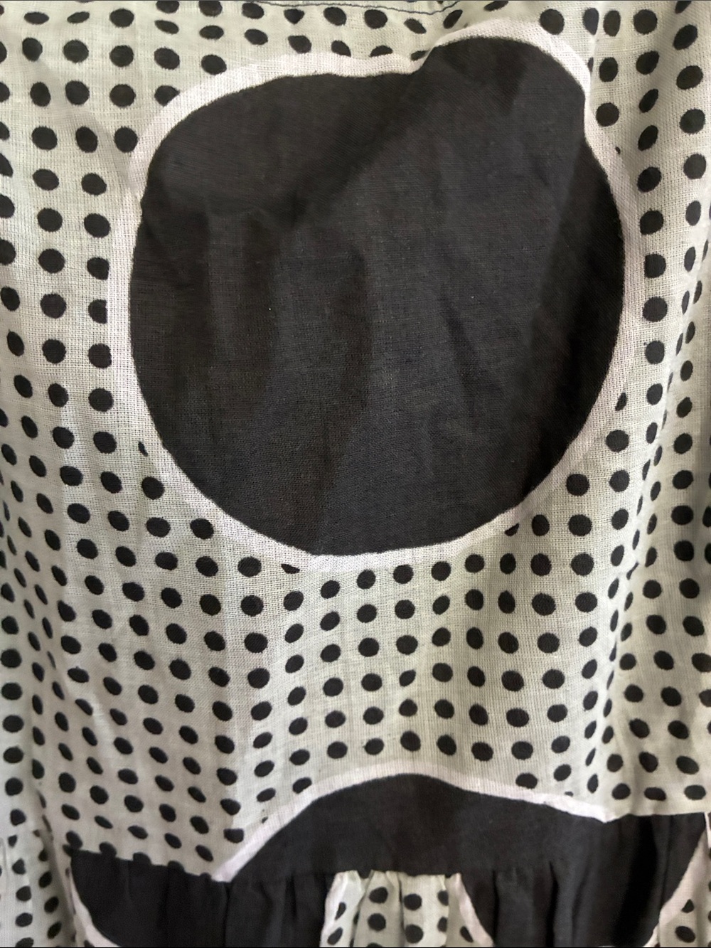 Carly Jean Los Angeles Black & Gray Cotton Polka Dot Tie-Shoulder Maxi Dress L - Picture 5 of 11